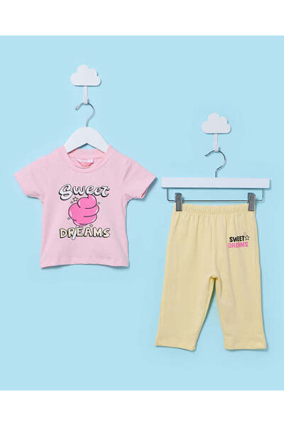 REDTAG Infant Girls Pink and Yellow 2 Piece Set