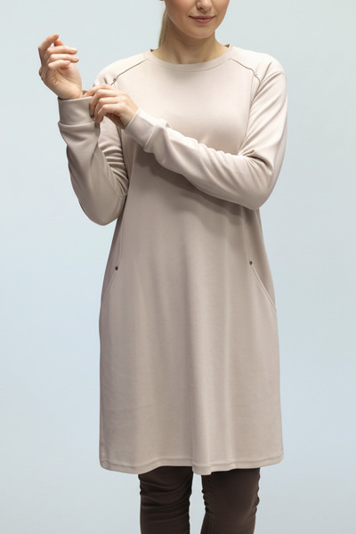 ECE GİYİM ΓΥΝΑΙΚΕΙΟ ΤΟΥΝΙΚ ΜΕ ΜΑΝΙΚΙΑ ΚΑΙ ΤΣΕΠΕΣ, ΛΟΥΡΑΚΙΑ ΣΤΟ ΛΑΒΗΡΙΟ ΤΗΣ ΛΑΒΗΣ