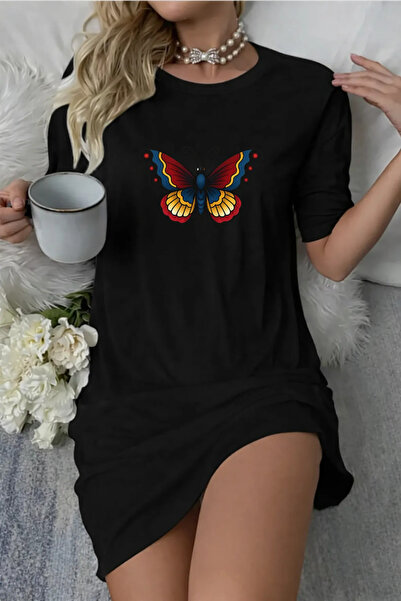 HOFFNUNG Tricou unisex cu mânecă scurtă, guler rotund, cu fluture colorat, cu...