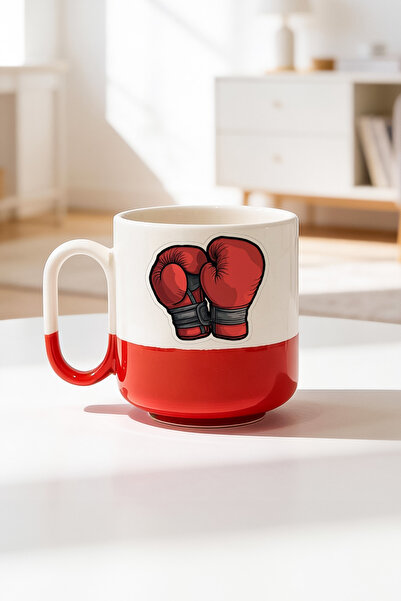 BB TRADE BokS Eldiveni Tasarımlı Seramik Baskılı Pro Kupa Bardak 330ml