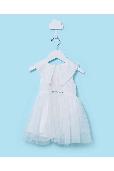 REDTAG Infant Girls White Tulle Party Dress
