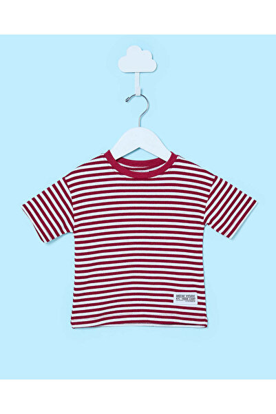 REDTAG تيشيرت مخطط باللون الأحمر للأطفال الرضع