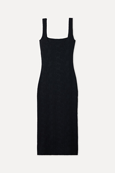 Mudo JAKARLI KOLSUZ MİDİ ELBİSE