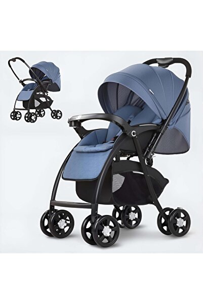 Ominii عربة أطفال مزدوج الوجهين ، قابلة للطي بيد واحدة، مسند ظهر قابل للتعديل...