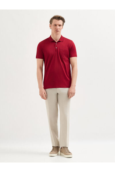 Karaca Bordo T-Shirt-Polo Yaka Tişört