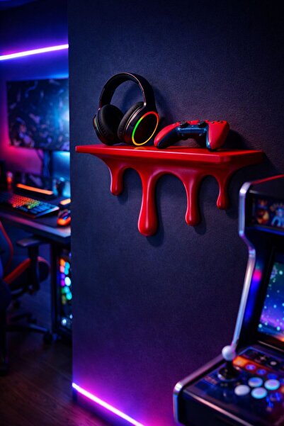 YAHO OYUNCAĞIN DOĞAL HALİ Gaming Odalarına Özel Dekoratif Raf – Kulaklık ve G...