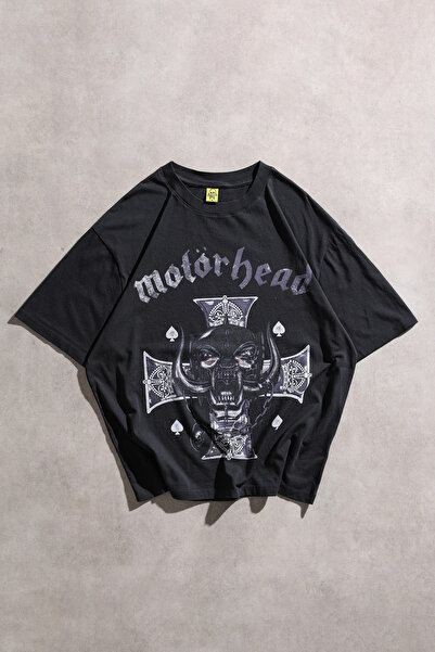 Overdrive Motörhead Vintage Siyah Unisex Oversize Kısa Kol Tshirt