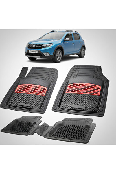 TEAMCAR Πατάκια δαπέδου συμβατά με Dacia Sandero Stepway II 2012-2020 | Κόκκινα