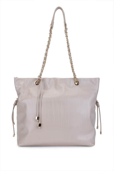 Tamer Tanca Women's Faux Leather Beige Shoulder Bag
