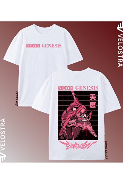 Velostra Unisex Γυναικεία Ανδρικά Evangelion με τύπωμα oversized Άνετα μπλουζ...
