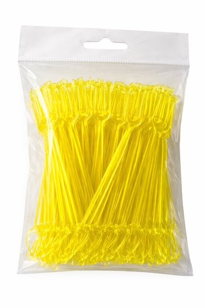 Happyewent Pack of 20 Yellow Toothpick Forks – Mini Snack Presentation Toothpicks