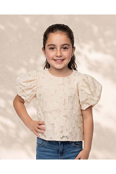 REDTAG Girls Beige Organza Blouse