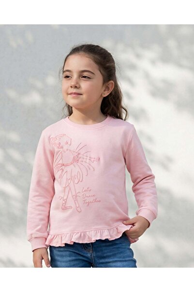 REDTAG Girls Pink Graphic Sweatshirt