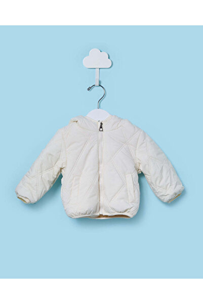 REDTAG Infant Boys White Hooded Jacket