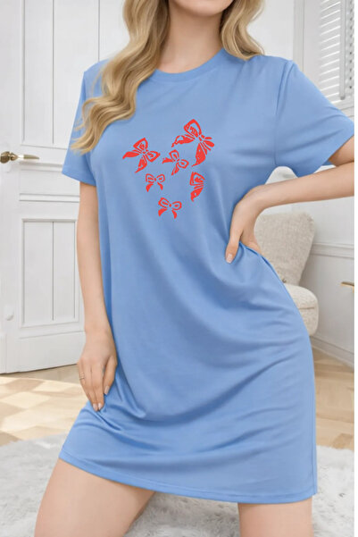 HOFFNUNG Unisex Short Sleeve Round Neck Butterflies Ribbon Solid Color Long T...