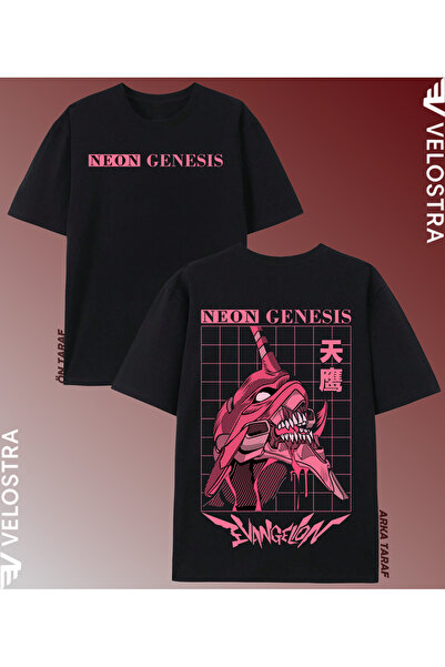 Velostra Unisex Γυναικεία Ανδρικά Evangelion με τύπωμα oversized Άνετα μπλουζ...