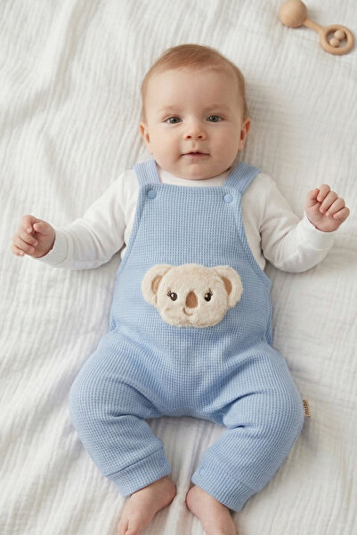 hobbe baby Slopet Tulum 3-6-9 Ay Aksesuarlı Çıtlı Bebek Salopet Tulum Takım