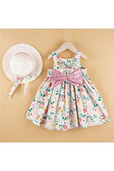 OEM Φόρεμα και καπέλο για κορίτσια ΡΟΖ-ΛΟΥΛΟΥΔΩΤΟ