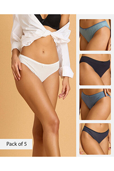 REDTAG Women Assorted 5 Pack 365 Bikini Briefs