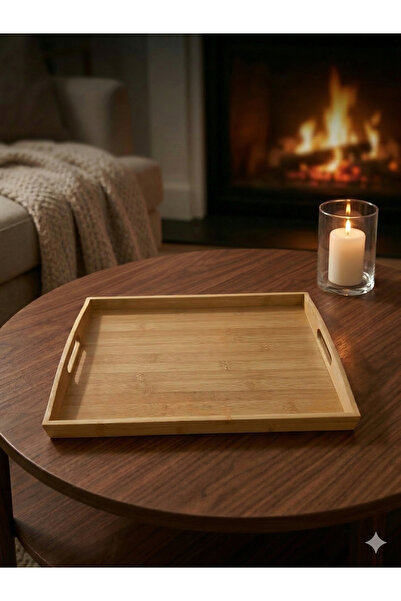 METAKEY3D Wooden Look 100% Bamboo Compartment Presentation and Breakfast Tray...