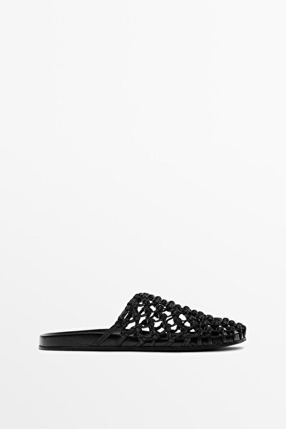 Massimo Dutti Örgü deri terlik