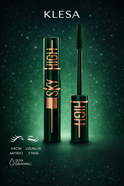 KLESA Sky High Yeşil Maskara Ekstra Hacim Uzatma Etkili Suya Dayanıklı Renkli...