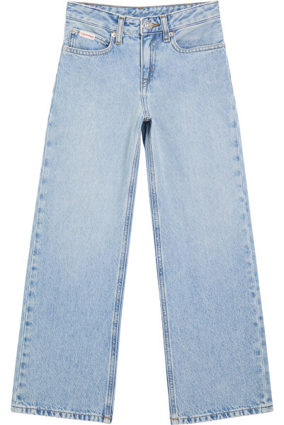 Calvin Klein Girl's Wide Leg Blue Jeans