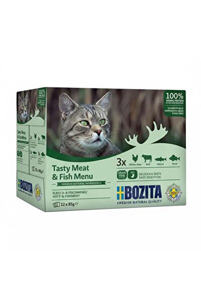 Bozita Jöle İçinde Balık ve Etli Kedi Konservesi Multibox 12x85 gr