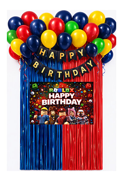 HAPPYLOOPPARTY ستارة عيد ميلاد روبلوكس ولافتة عيد ميلاد سعيد، مستلزمات حفلات ...