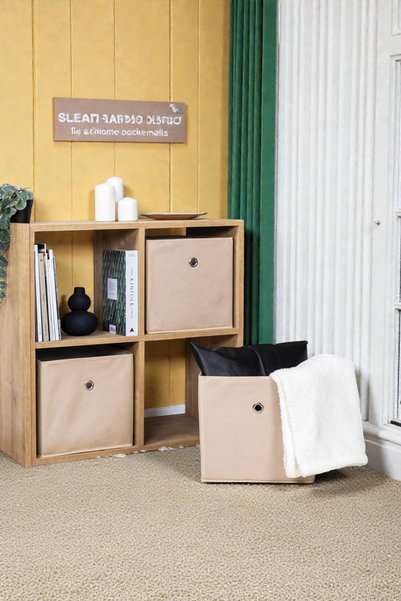 ALAS 3-Piece Shelf Organizer 30X30X30 Beige Color