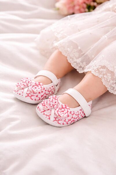 minissa baby kids Baby Girl Ballet Flats - Booties, Lace Fabric Velcro Bow De...