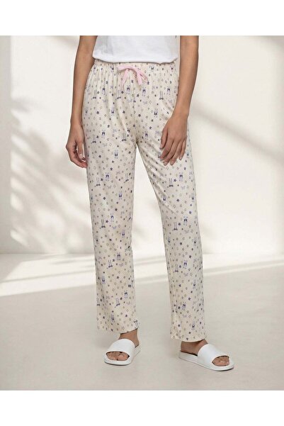 REDTAG Women Ivory Allover Print Cotton Pyjama Bottom