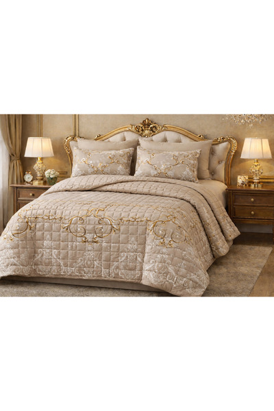 HALLEY HOME PAMUKLU ÇİFT KİŞİLİK KAPİTONELİ NEVRESİM TAKIMI (4MEVSİM)