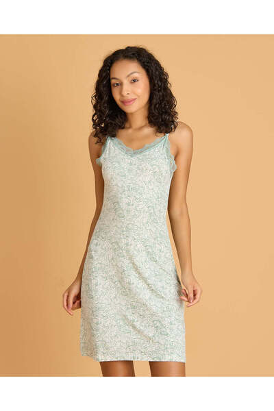 REDTAG Women Assorted Printed Viscose Chemise with Lace