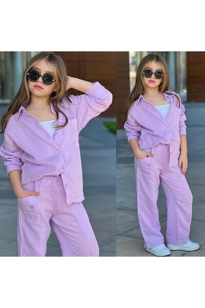 Bambam Κοριτσίστικο Σετ 3 τεμαχίων από ύφασμα μουσελίνας – Πουκάμισο, φανελάκ...