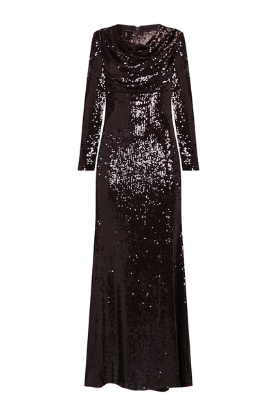 MERCI MS FANCY Drape Detaylı Pul Payetli Abiye Elbise