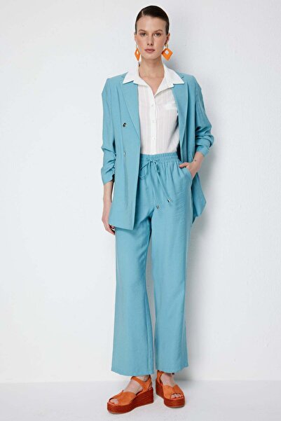 Ekol Beli Bağcıklı Bol Paça Pantolon