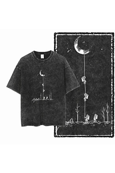 Joetsu Oversize T-shirt με εμπριμέ σχέδιο και εφέ πλύσης - μπλουζάκι oversize...