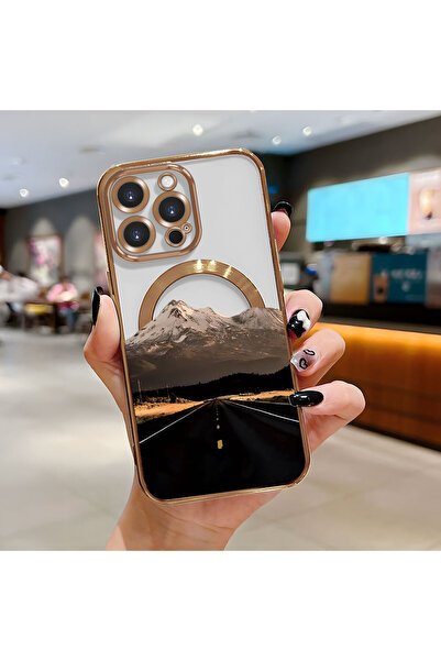 ucuc iPhone 14 Pro Max Uyumlu Şeffaf Arka Yüzeyli Manyetik Darbeye Dayanıklı ...