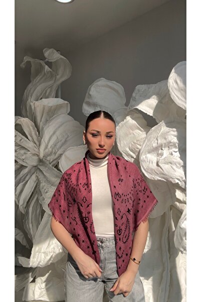 Adorisse Keten Görünümlü Fuşya Kujten Şal SAL1402