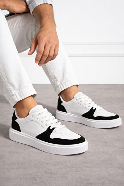 Tk Spor Men's White Color Faux Leather Walking Shoes Sneakers