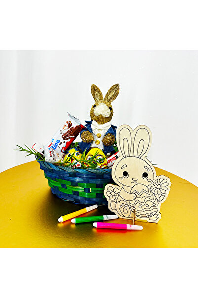 velve Paint Joy basket for children, Bunny stencil for drawing, decorative fi...