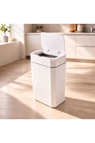 Bursev Sensörlü Çöp Kovası - Beyaz - 18 lt