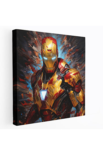 Popcas Marvel Soyut Kanvas Tablo Demir Adam Temasıyla