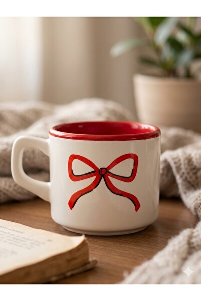 PALTO TASARIM Red Ribbon White Venus Mug - Gift Mug Cup Mug