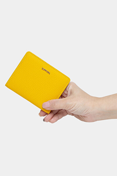 REWİNA Massarelli X Genuine Leather Women's Card Holder Yellow Mcz9109
