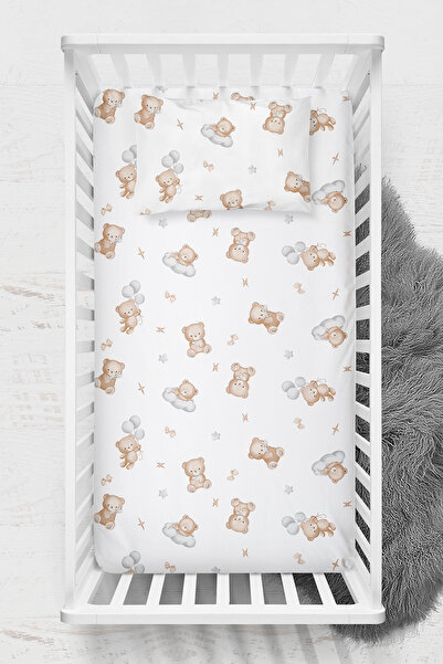 Wheeppo %100 Pamuk Ranforce Lastikli Çarşaf Seti - Teddy Park Yatak 70x120 35x45