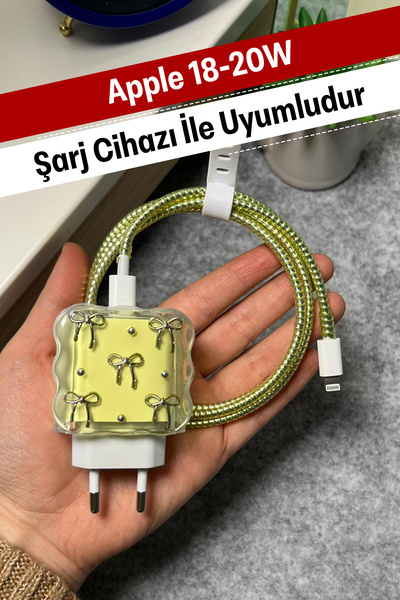 WANNA PROTECT Iphone 18-20W Uyumlu Şarj Kablosu Başlığı Adaptörü Koruma Vinta...