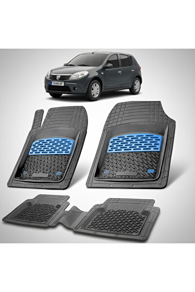 TEAMCAR Πατάκια Αυτοκινήτου Dacia Sandero Συμβατά I Hatchback 2008-2012 | Μπλε