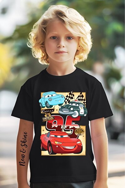 Generic Kids' T-shirt with Lightning McQueen car Printed , large size